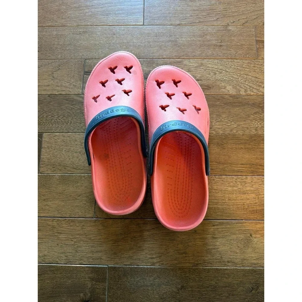 Bird Dogs Men's Slip on Clogs Water Shoes Orange Navy Size 12